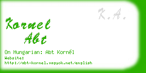 kornel abt business card